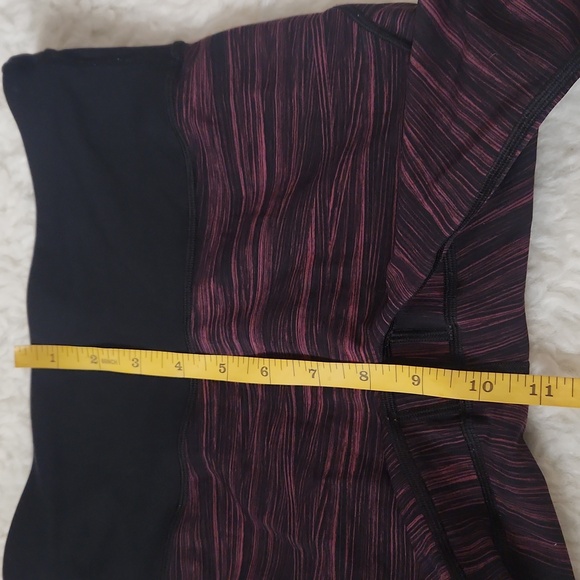 Lululemon Run The Day Crop 17" Size 4 Blush Berry /Black - Picture 10 of 11